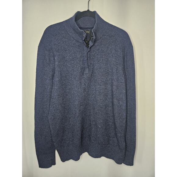Banana Republic Men's Italian Yarn Wool Blue Henley Style Sweater Size Large - Picture 1 of 6